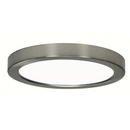 SATCO Satco S29379 9 in. 18.5W 120-277V Wide Integrated LED Flush Mount Round Drum Ceiling Fixture - 3000K Energy Star Rated; Brushed Nickel S29379